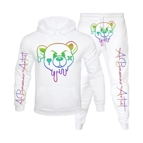 Rainbow Bear Outline Hoodie Set