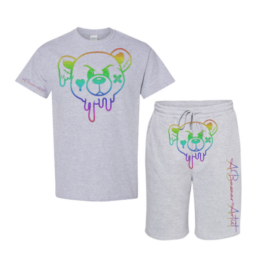 Rainbow Bear Outline Short Set