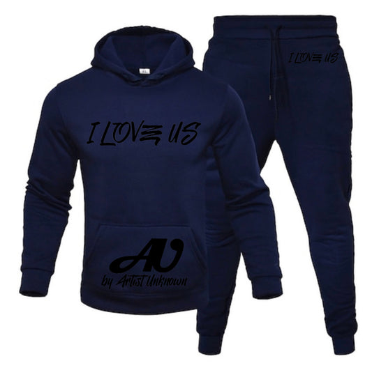 I LOVE US! (hoodie set- straight) navy blue