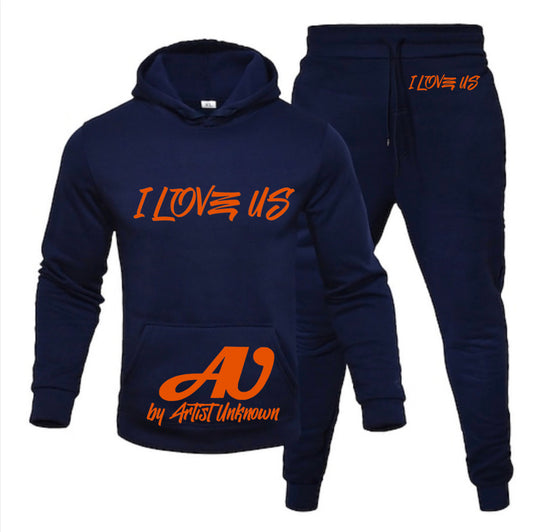 I LOVE US! (hoodie set- straight) navy blue