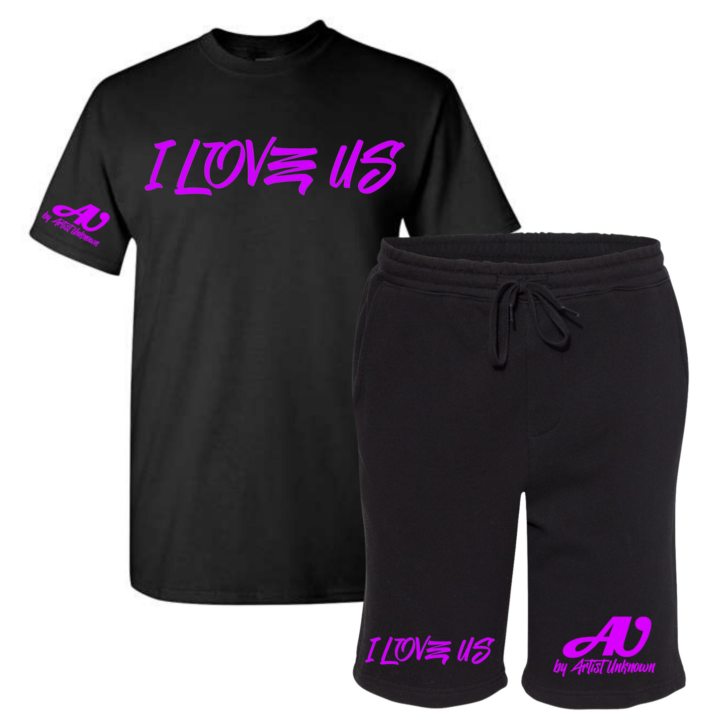 I LOVE US! Tshirt Short set (black)