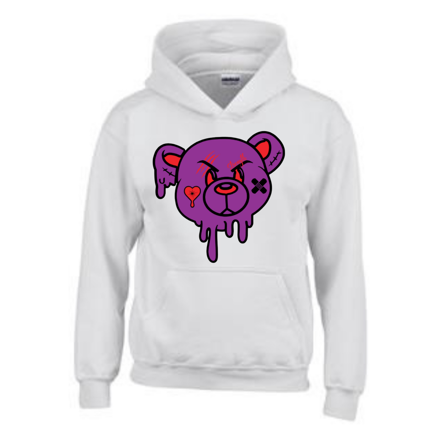 Strength Bear Hoodie- Red Accents