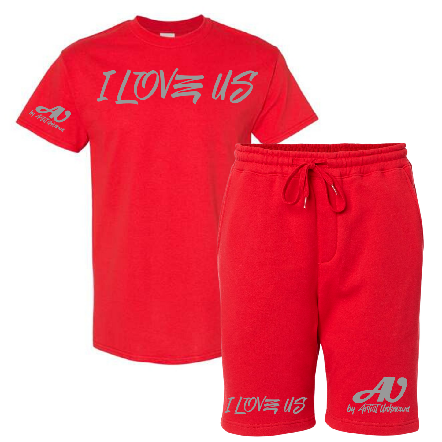 I LOVE US! Tshirt Short set (red)