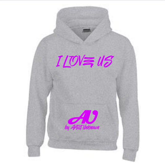 I LOVE US! ( Light Gray hoodie)