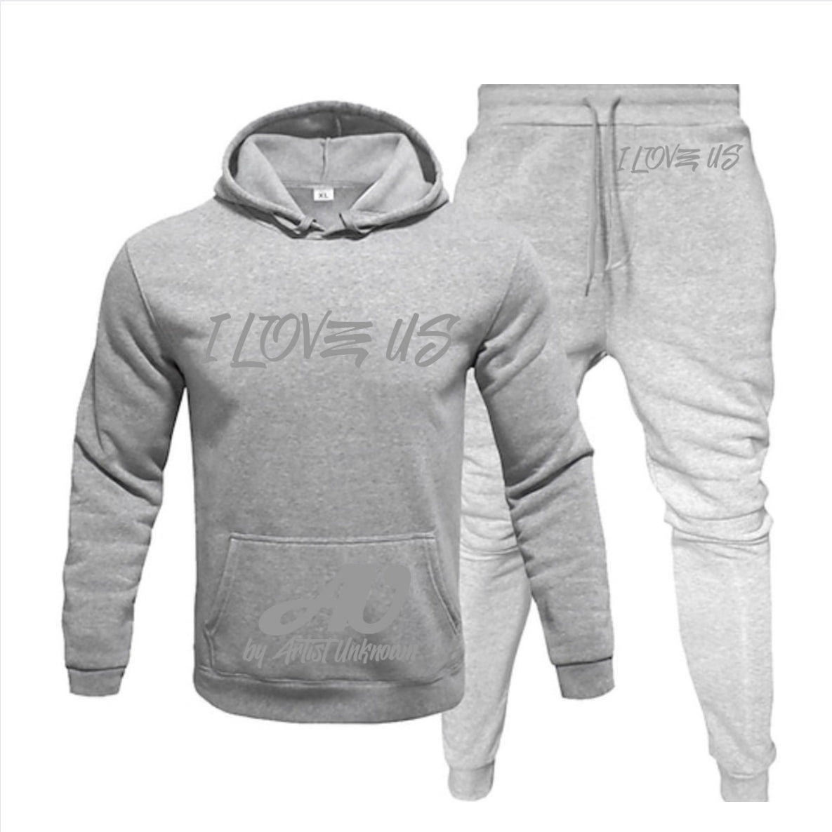 I LOVE US! (hoodie set- straight) gray or black