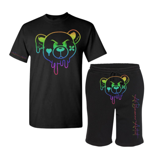 Rainbow Bear Outline Short Set