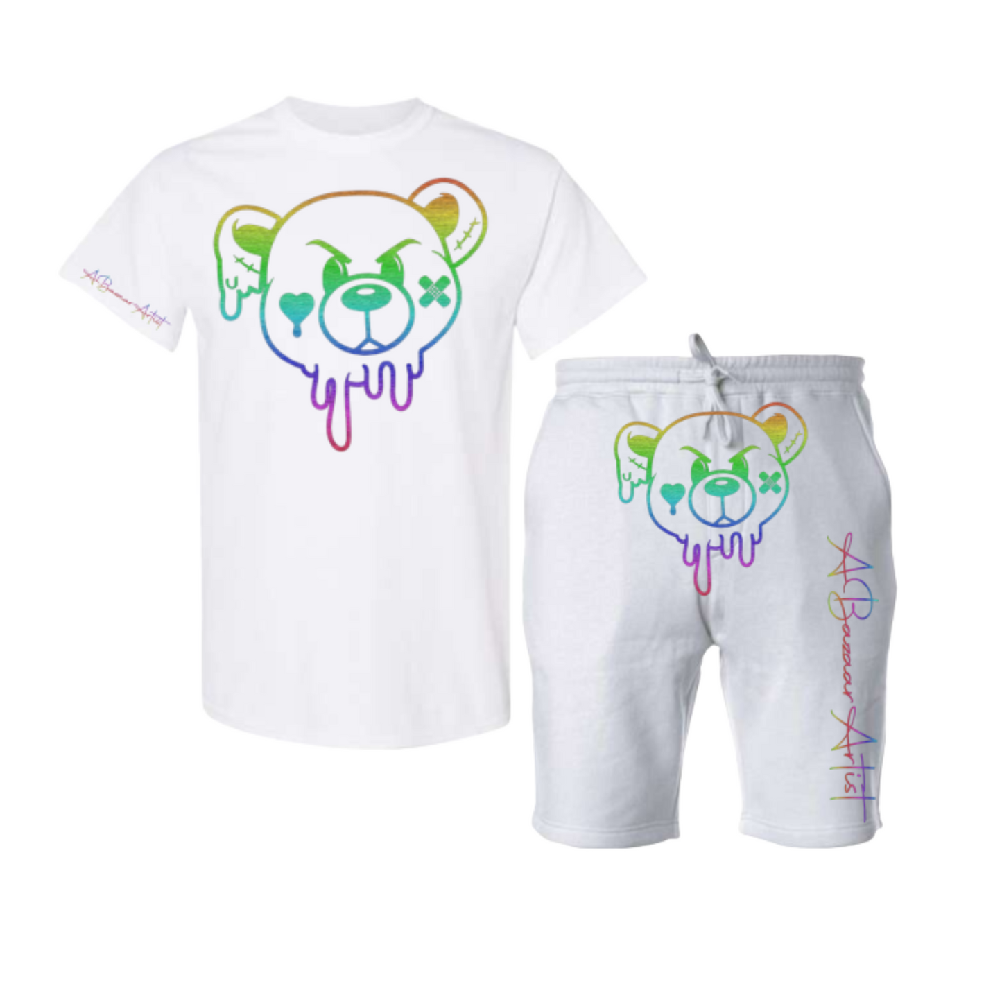 Rainbow Bear Outline Short Set