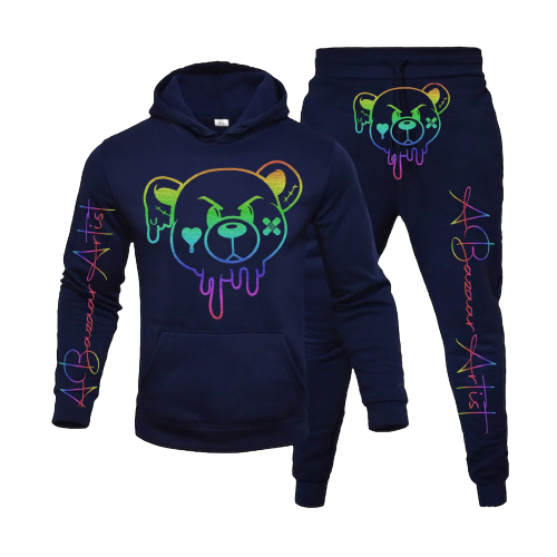Rainbow Bear Outline Hoodie Set