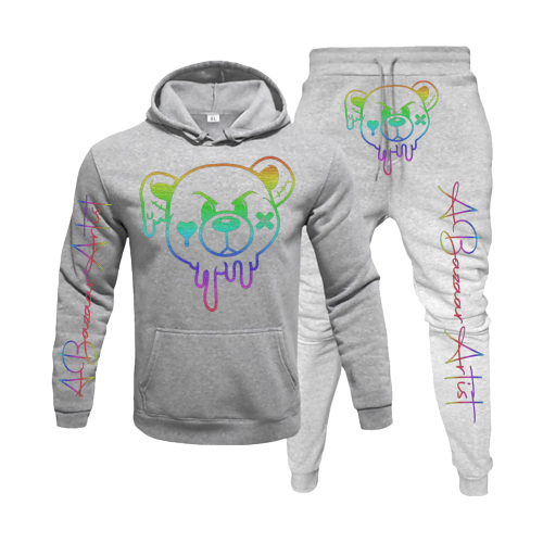 Rainbow Bear Outline Hoodie Set