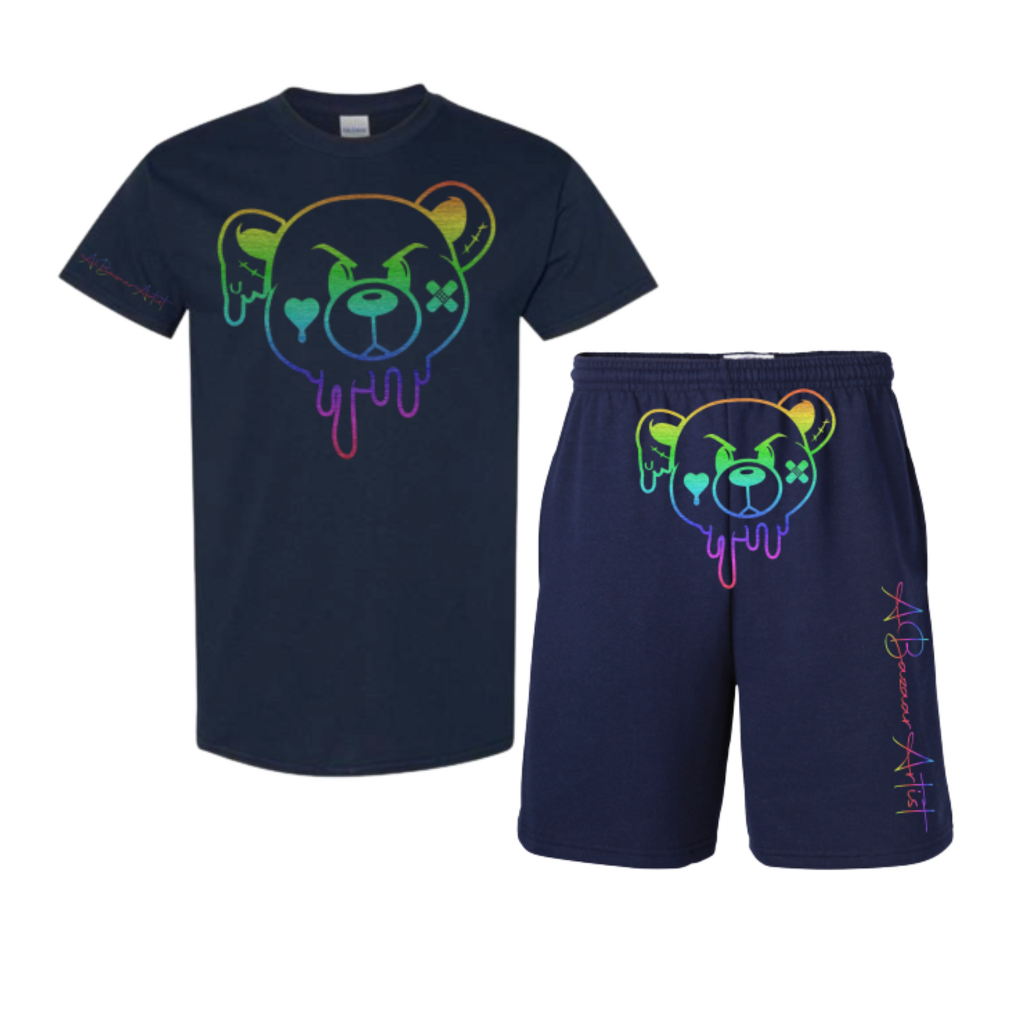 Rainbow Bear Outline Short Set