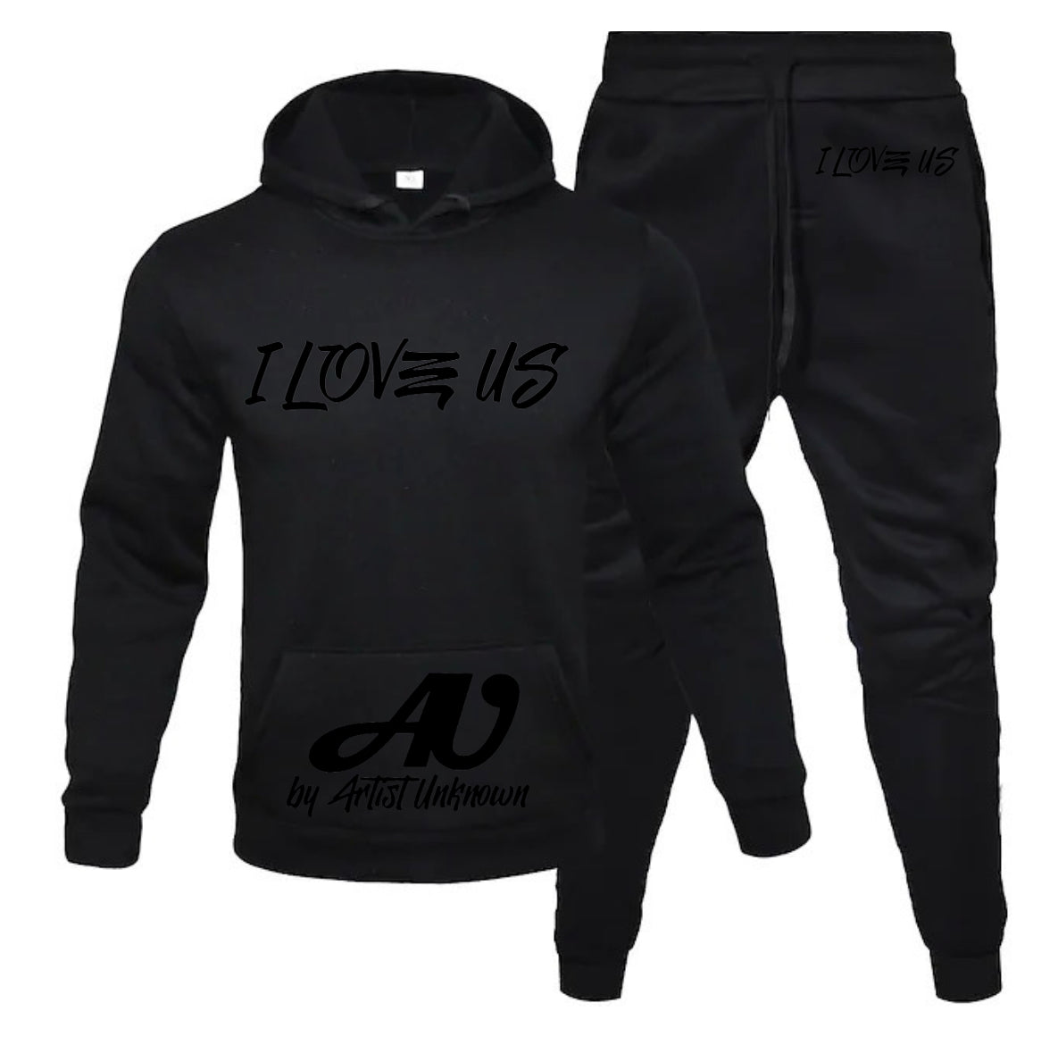 I LOVE US! (hoodie set- straight) gray or black