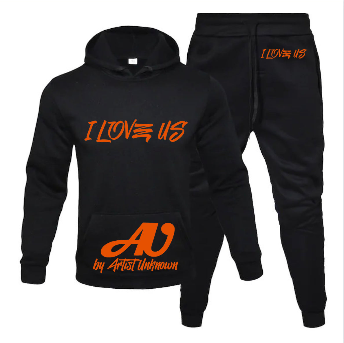 I LOVE US! (hoodie set- straight) gray or black