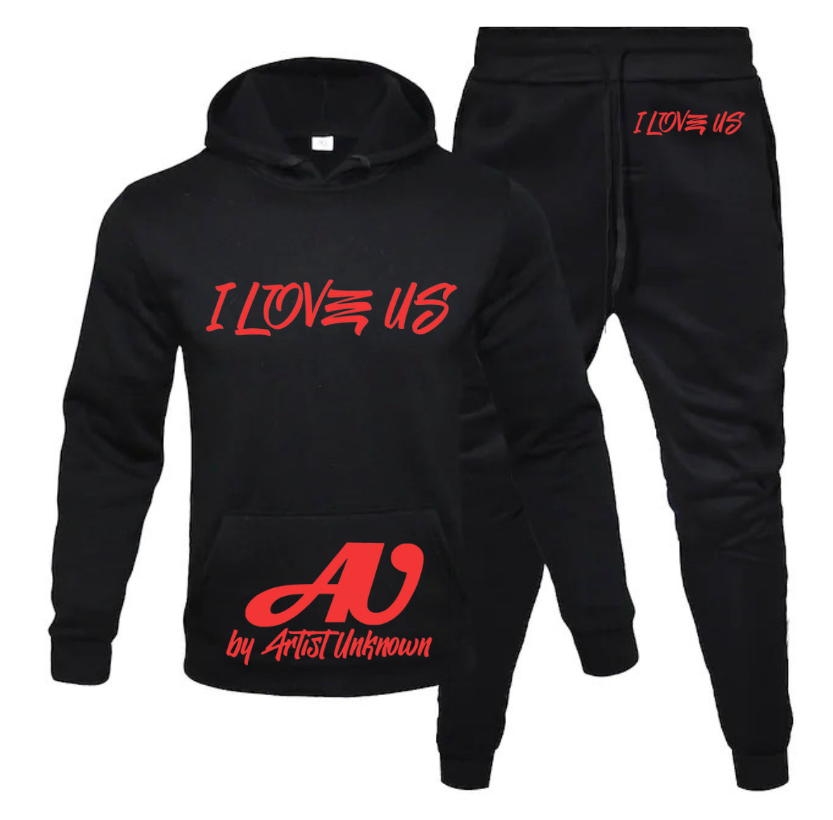 I LOVE US! (hoodie set- straight) gray or black