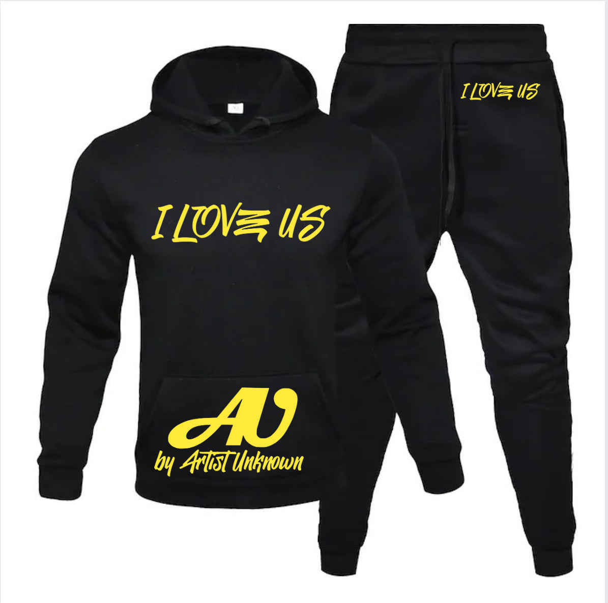 I LOVE US! (hoodie set- straight) gray or black
