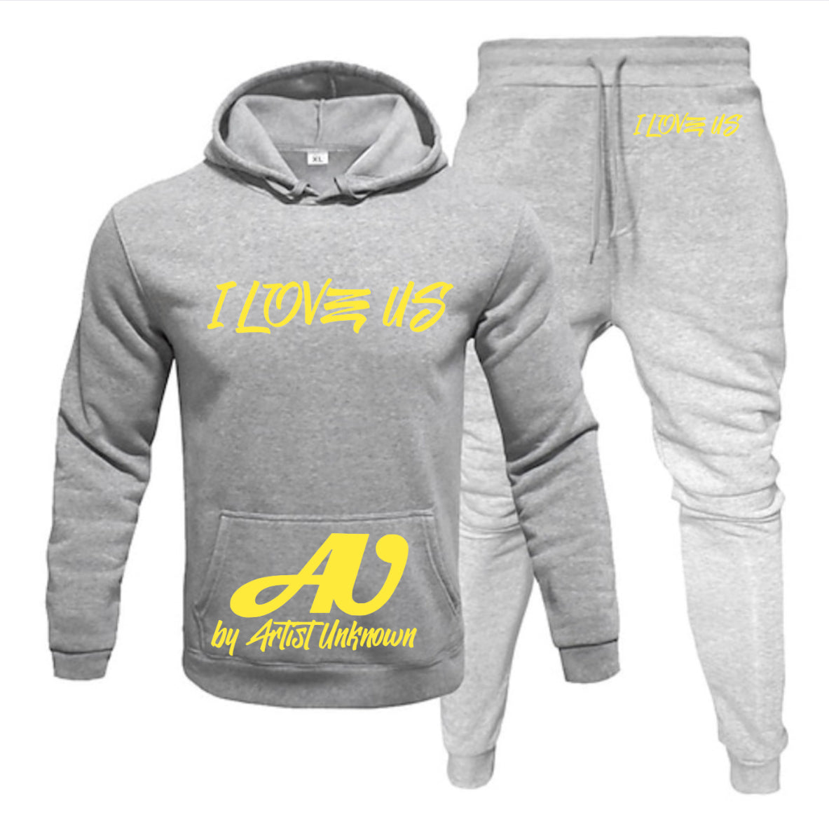 I LOVE US! (hoodie set- straight) gray or black