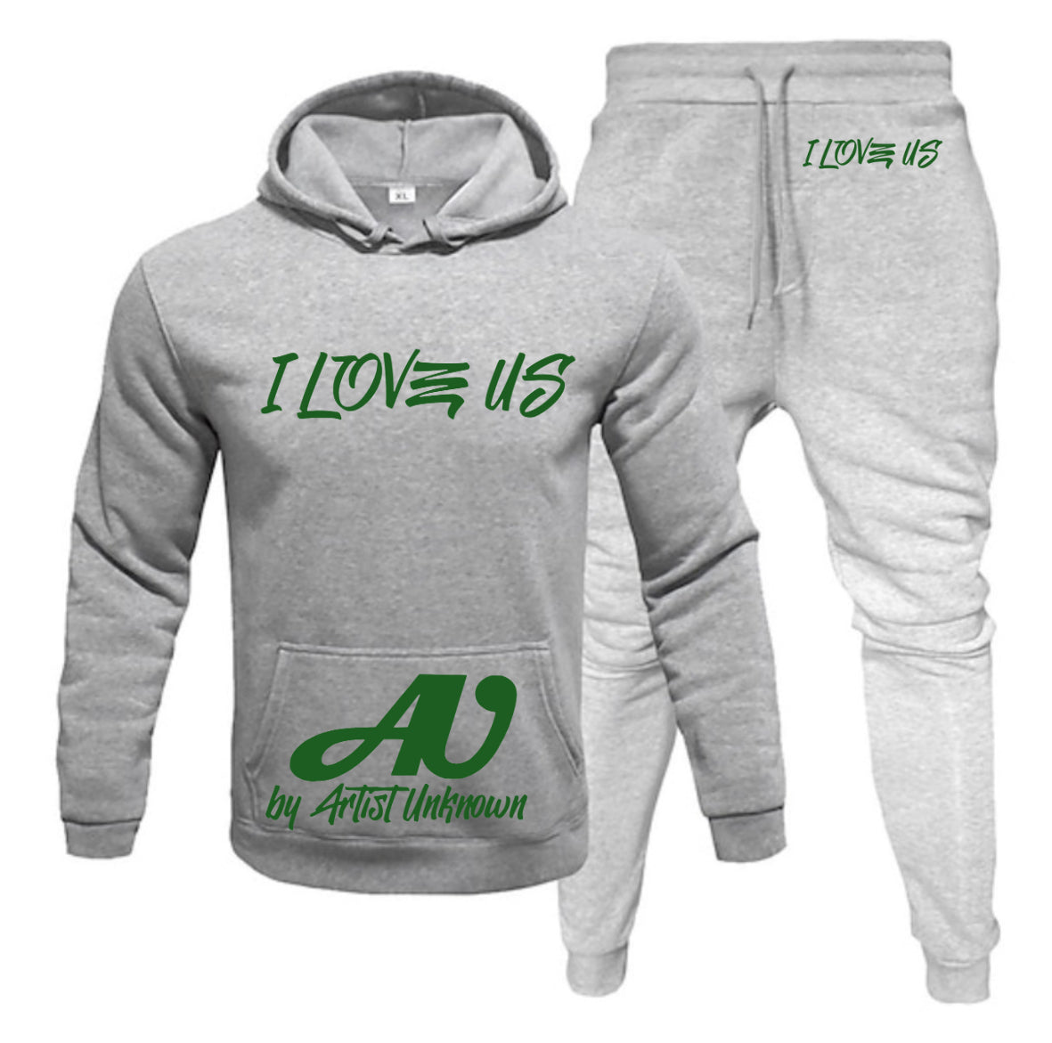 I LOVE US! (hoodie set- straight) gray or black