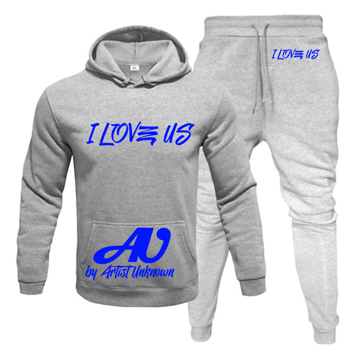 I LOVE US! (hoodie set- straight) gray or black