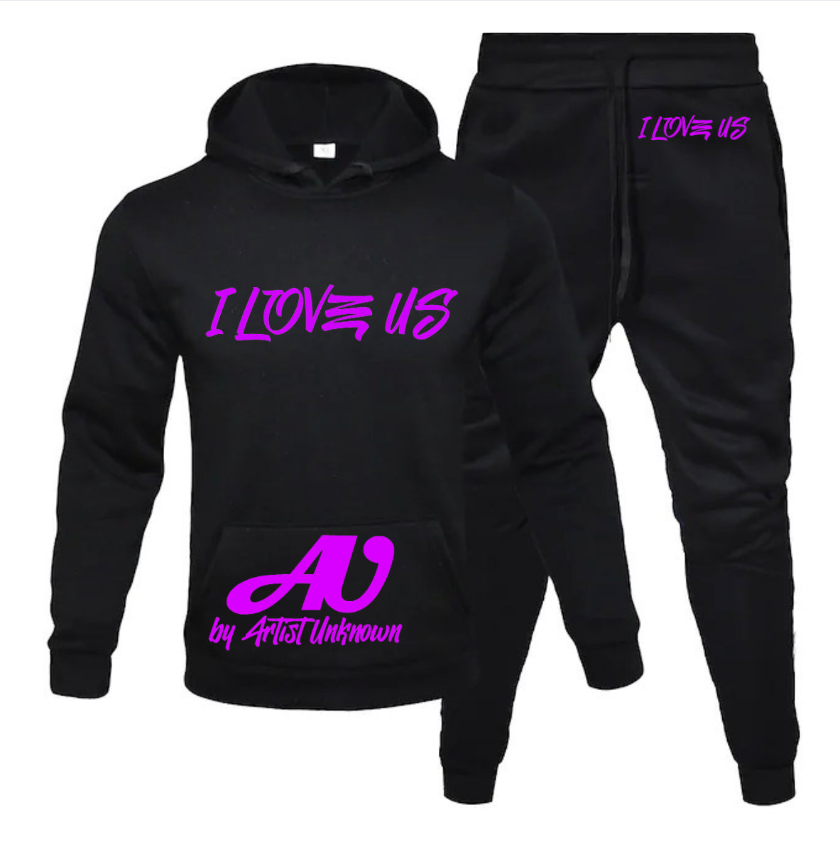 I LOVE US! (hoodie set- straight) gray or black