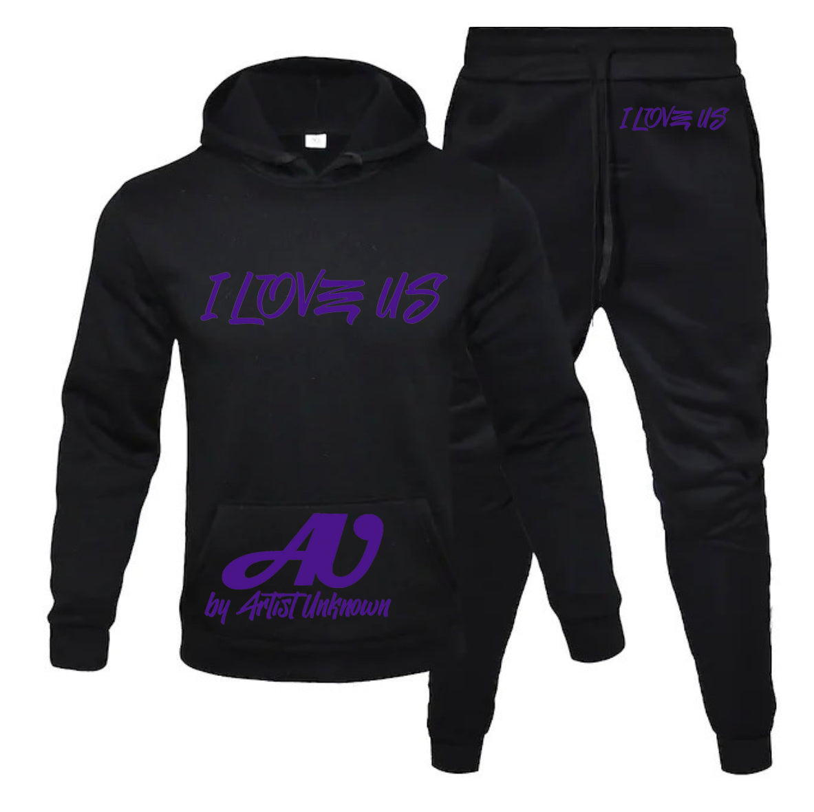 I LOVE US! (hoodie set- straight) gray or black