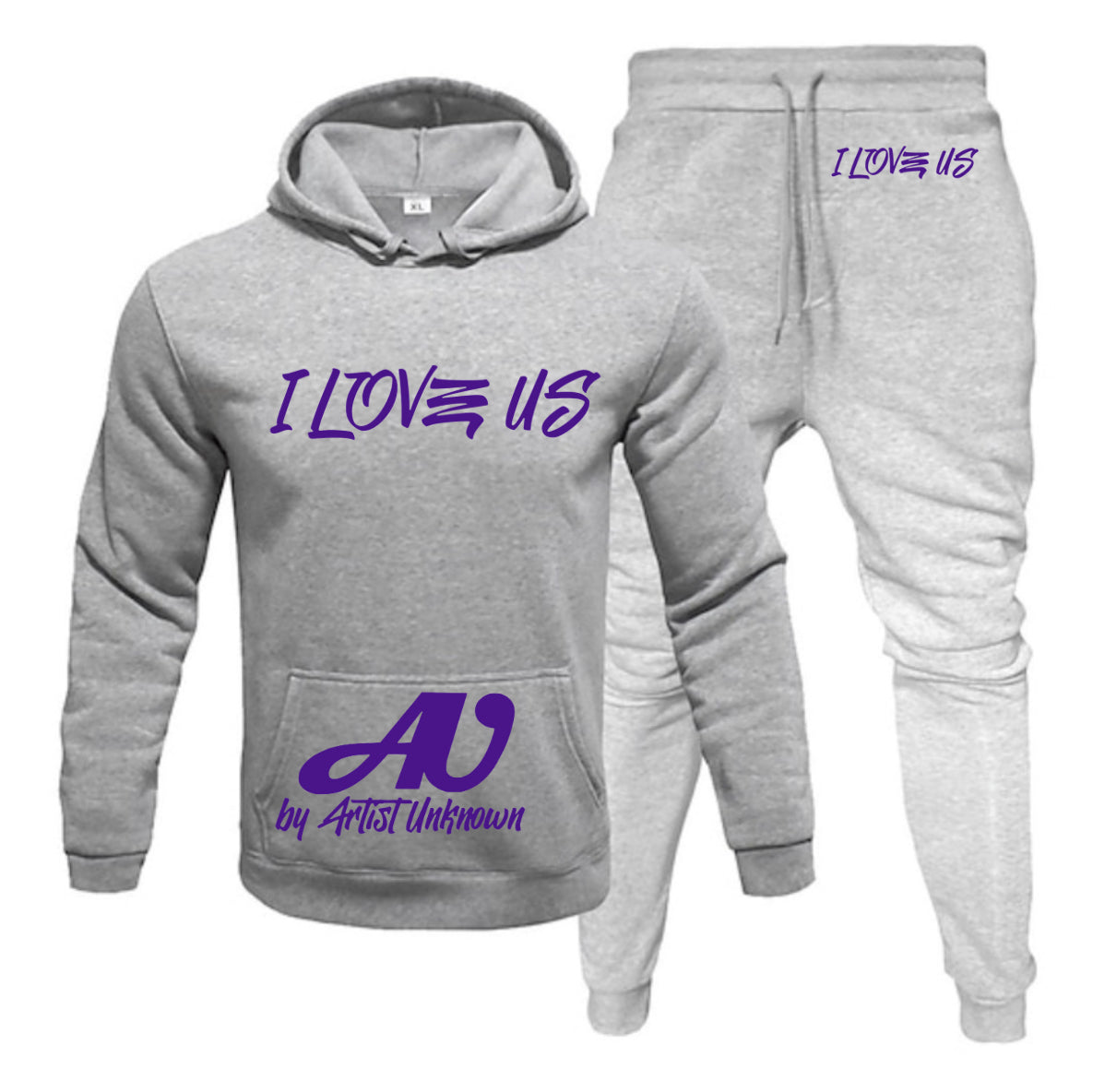 I LOVE US! (hoodie set- straight) gray or black