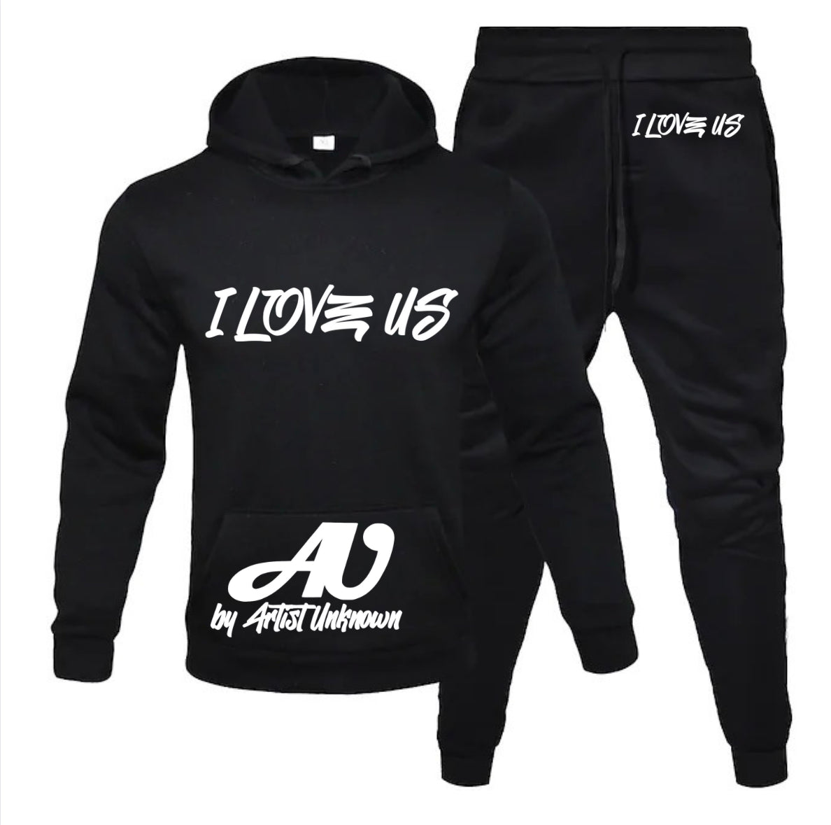 I LOVE US! (hoodie set- straight) gray or black