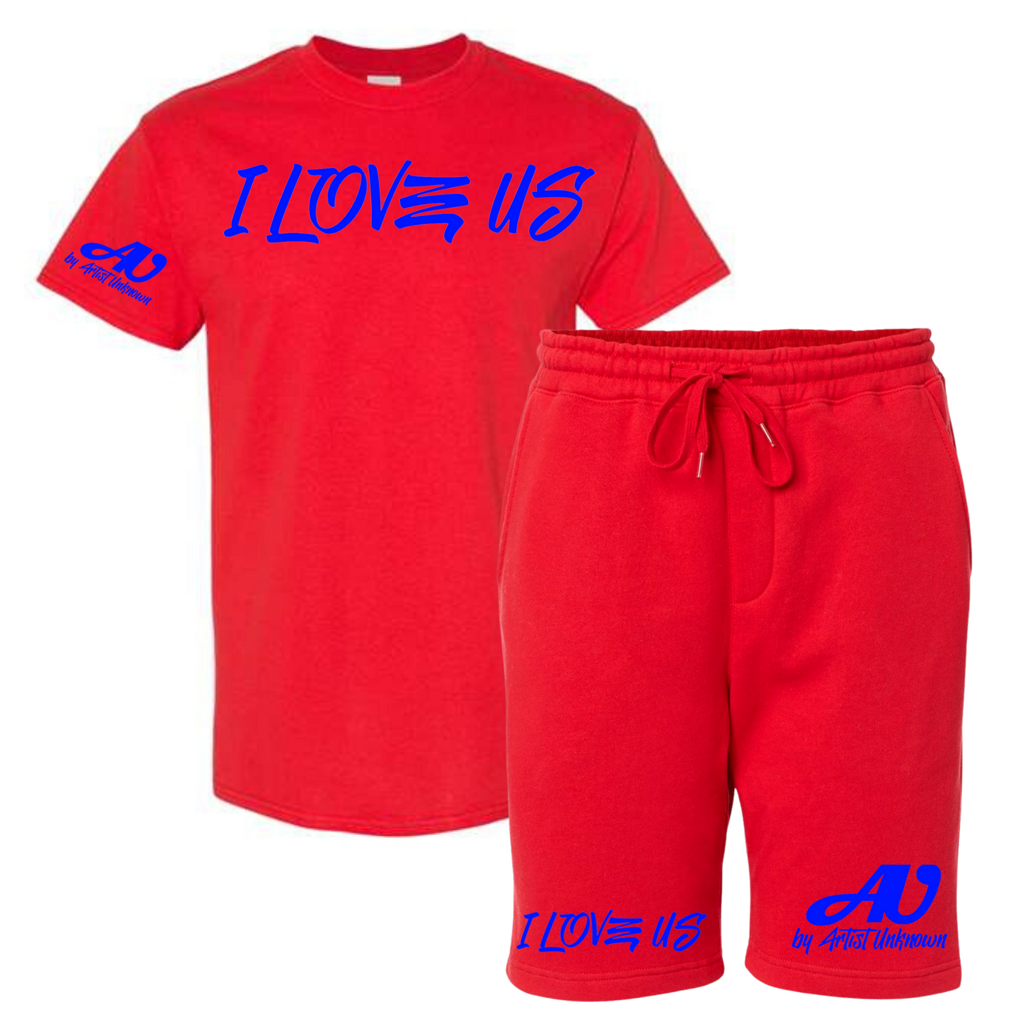 I LOVE US! Tshirt Short set (red)