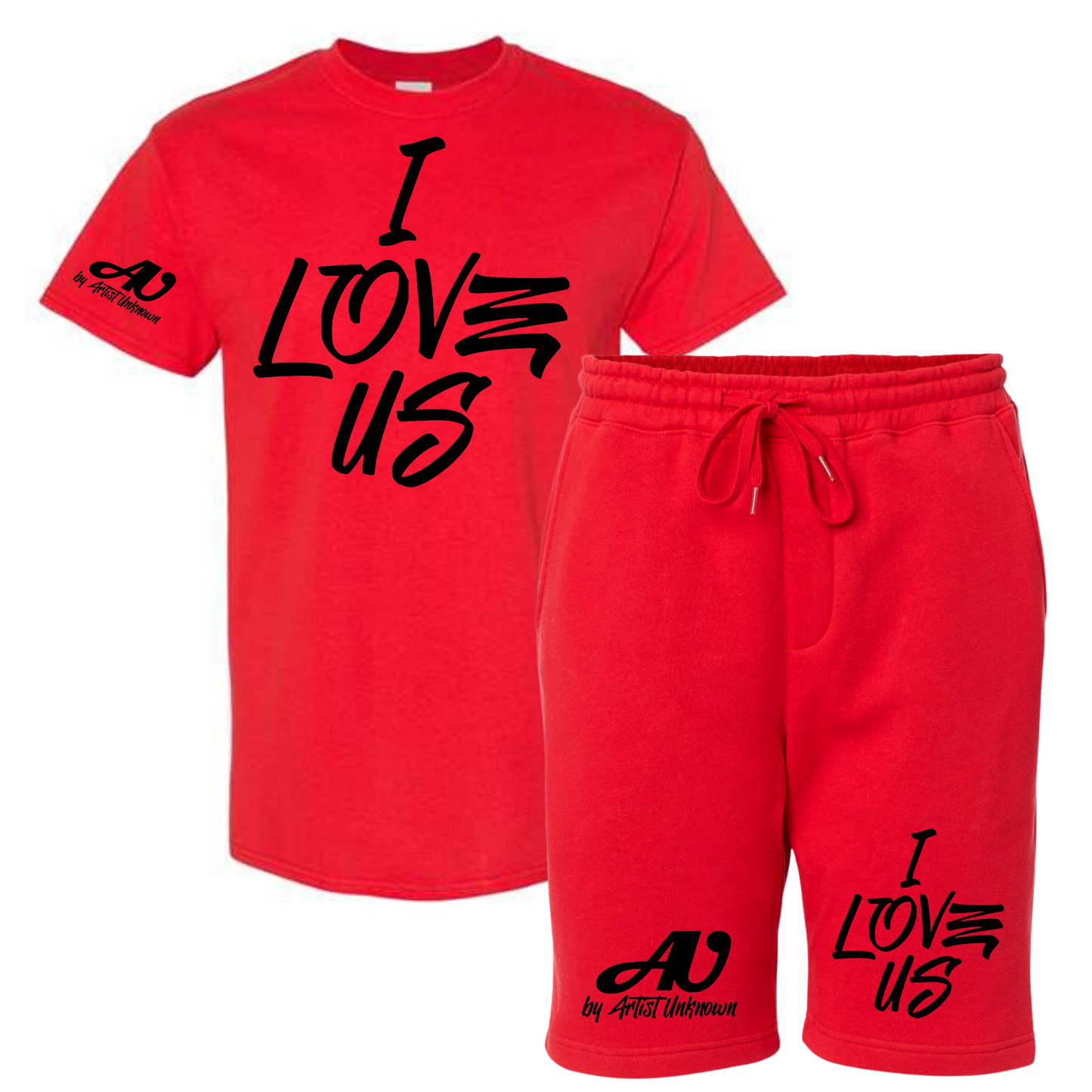I LOVE US! Tshirt Short set (red)