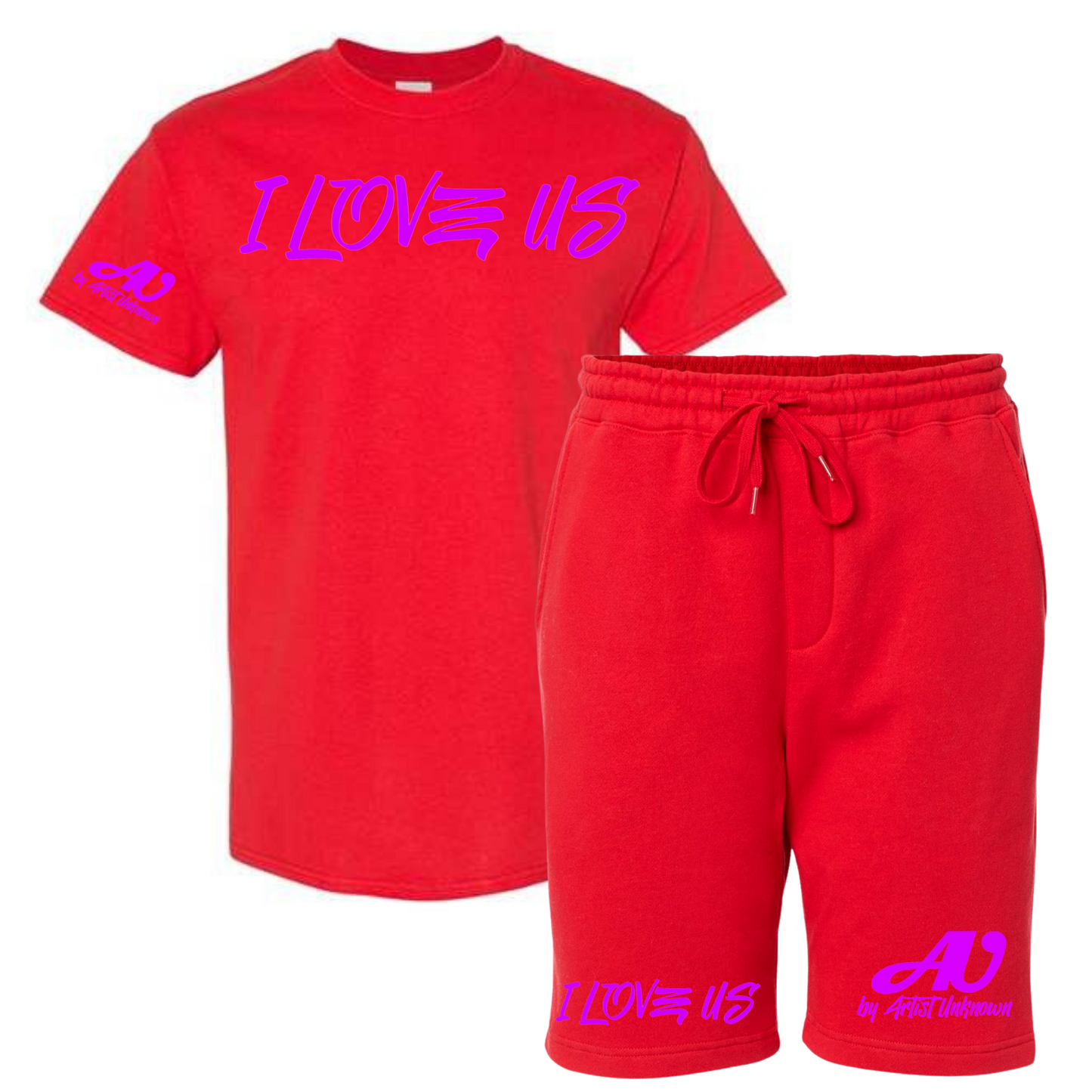 I LOVE US! Tshirt Short set (red)