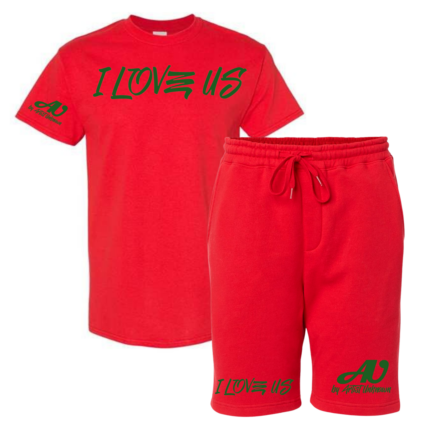 I LOVE US! Tshirt Short set (red)