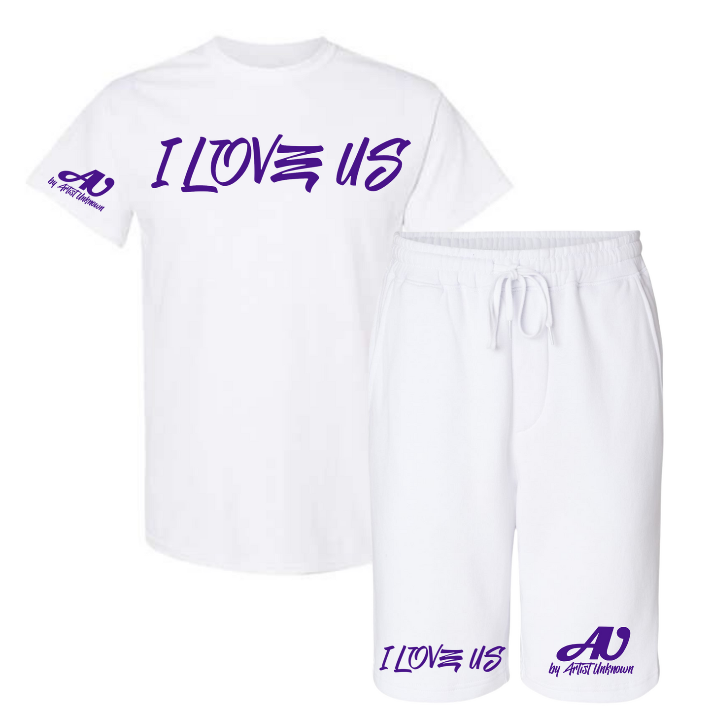 I LOVE US! Tshirt Short set (white)