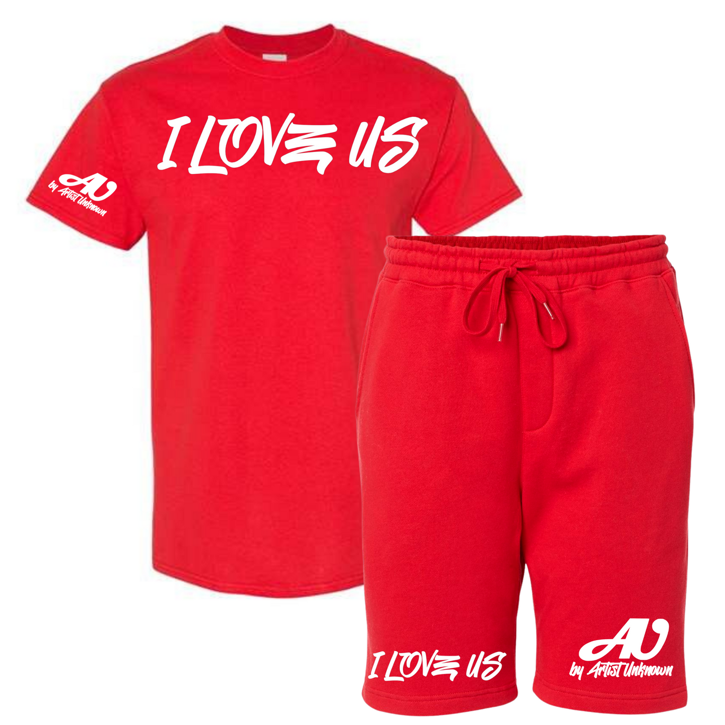 I LOVE US! Tshirt Short set (red)