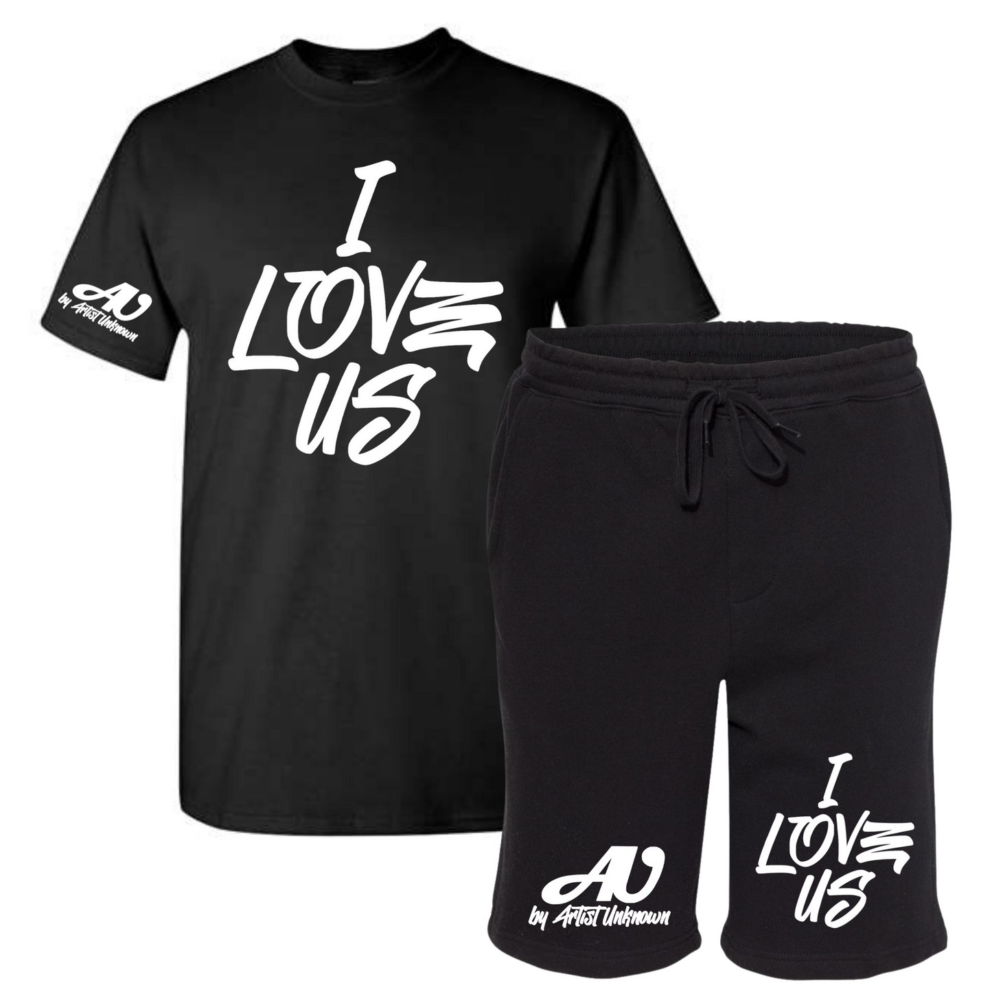I LOVE US! Tshirt Short set (black)