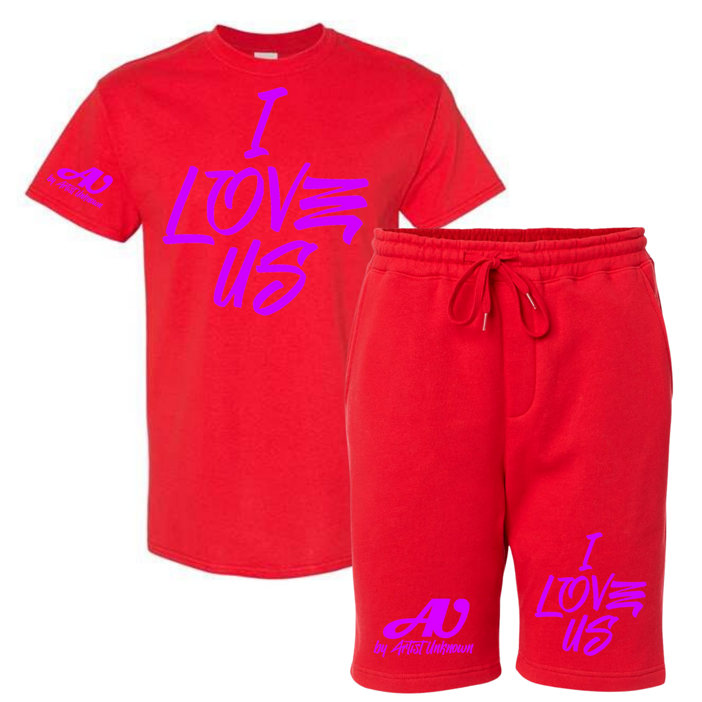I LOVE US! Tshirt Short set (red)
