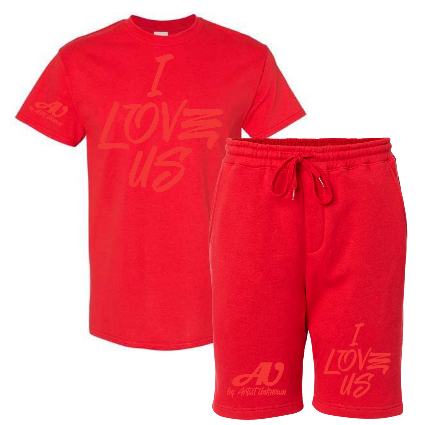 I LOVE US! Tshirt Short set (red)
