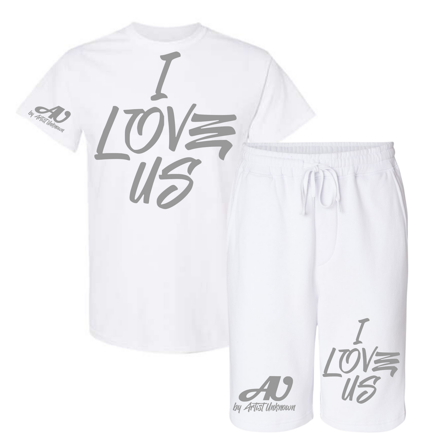 I LOVE US! Tshirt Short set (white)