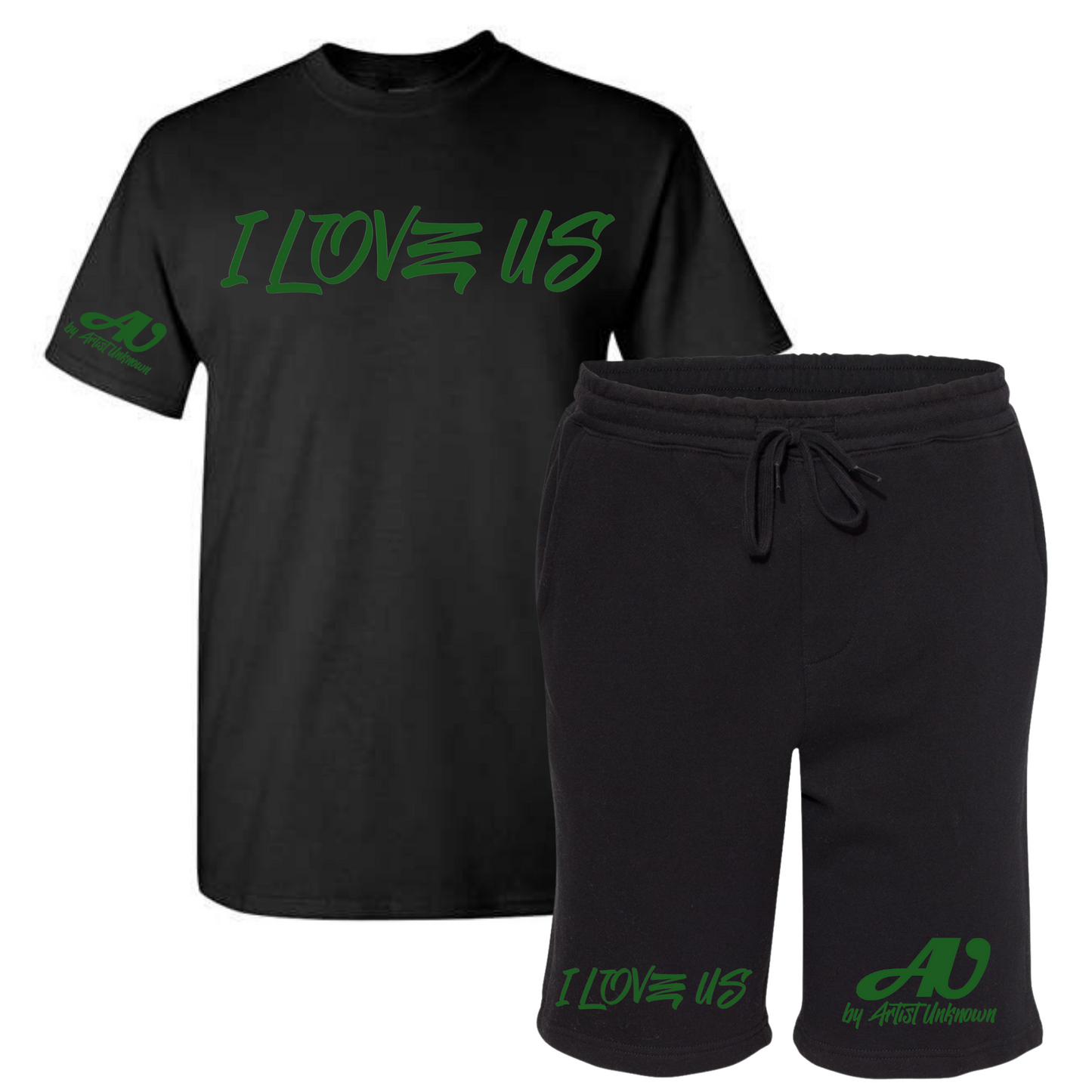 I LOVE US! Tshirt Short set (black)