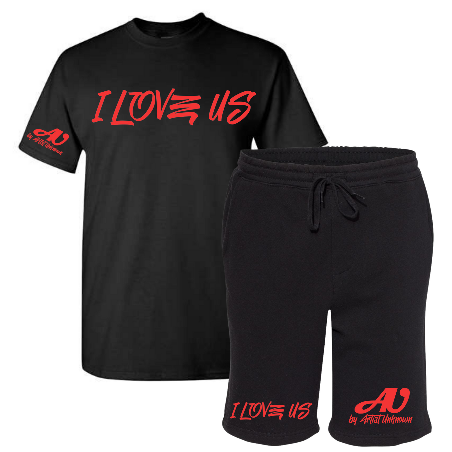 I LOVE US! Tshirt Short set (black)