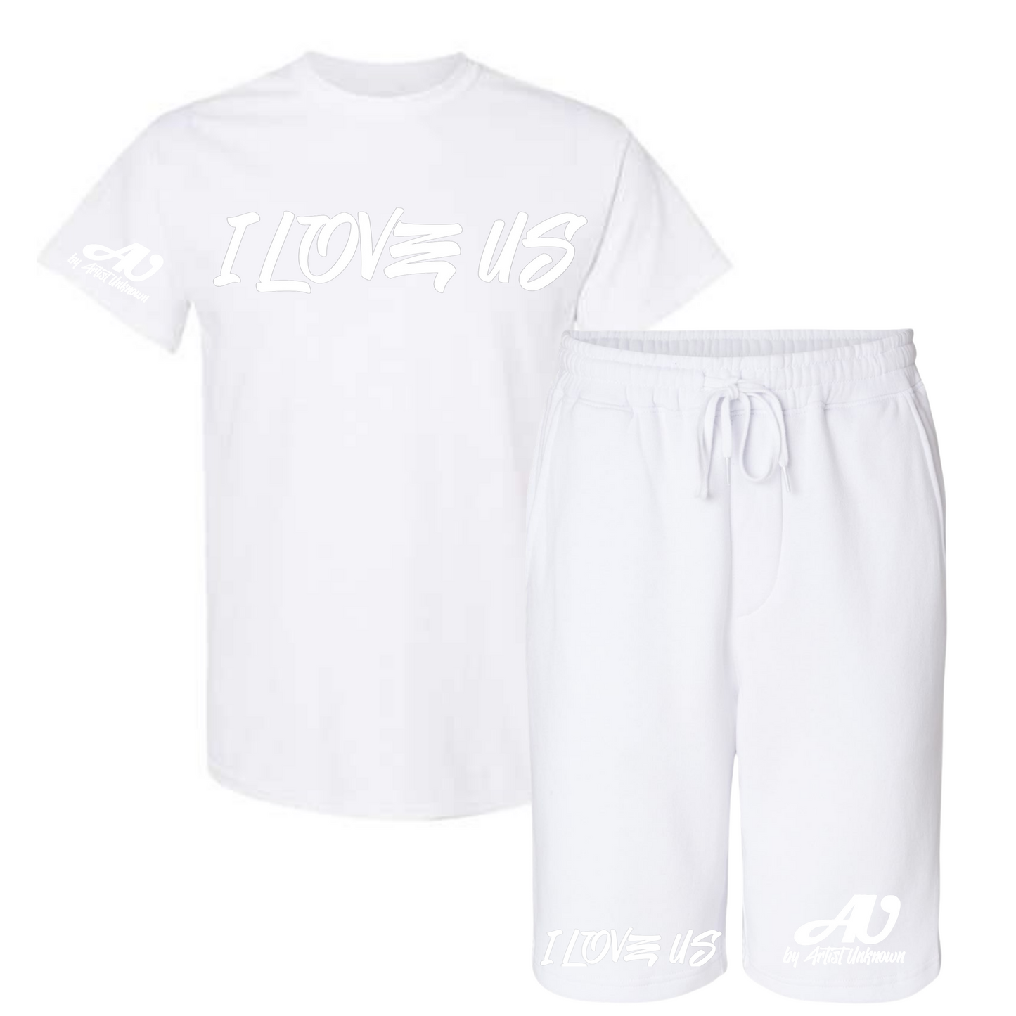 I LOVE US! Tshirt Short set (white)