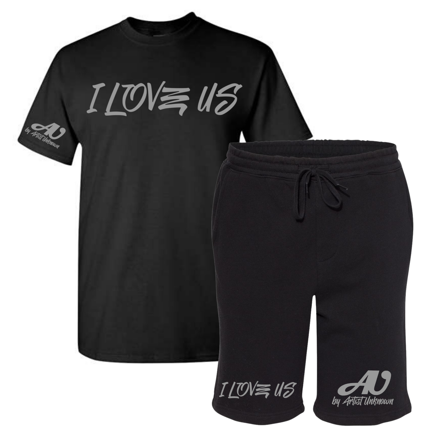 I LOVE US! Tshirt Short set (black)