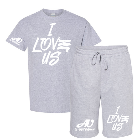 I LOVE US! Tshirt Short set (light gray)