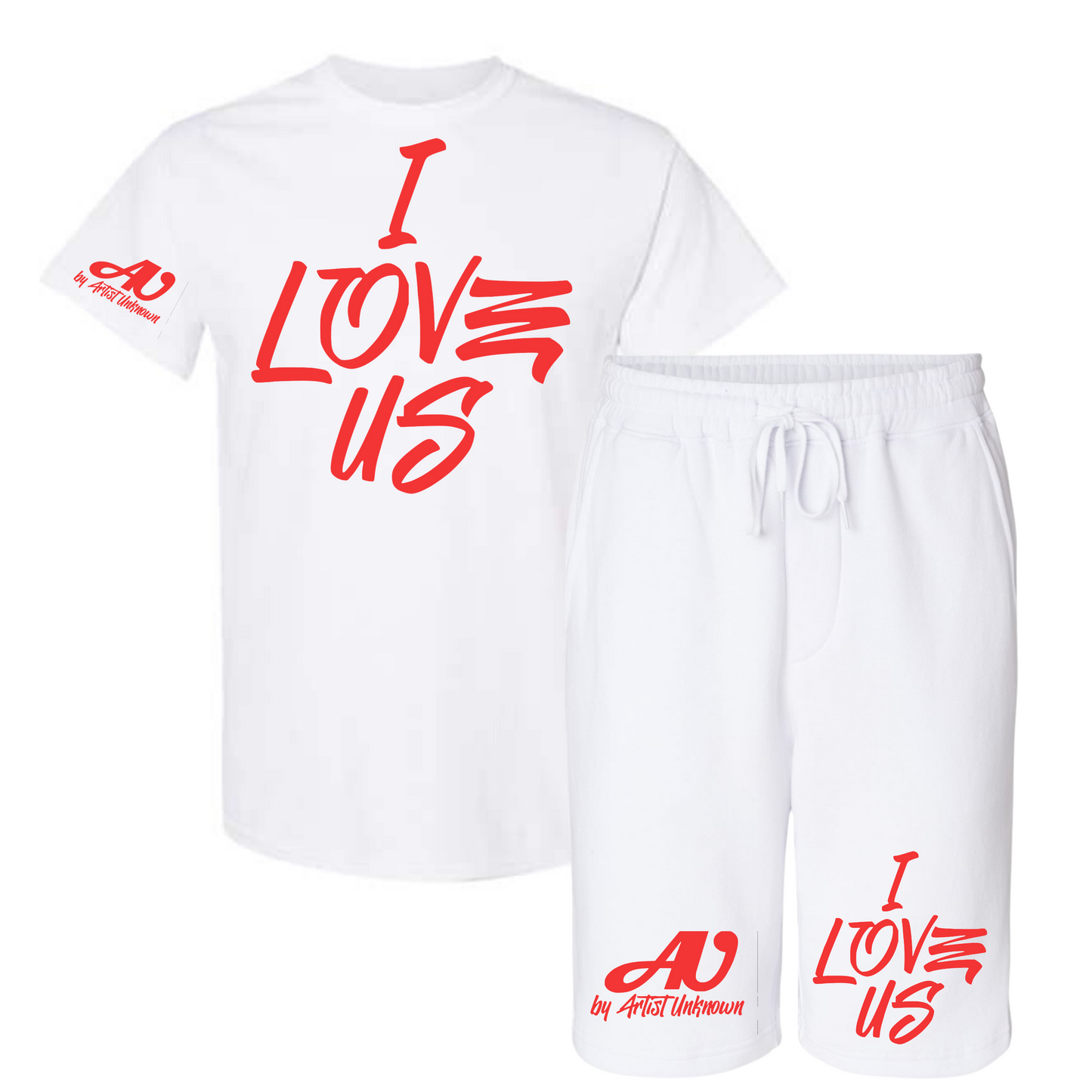 I LOVE US! Tshirt Short set (white)