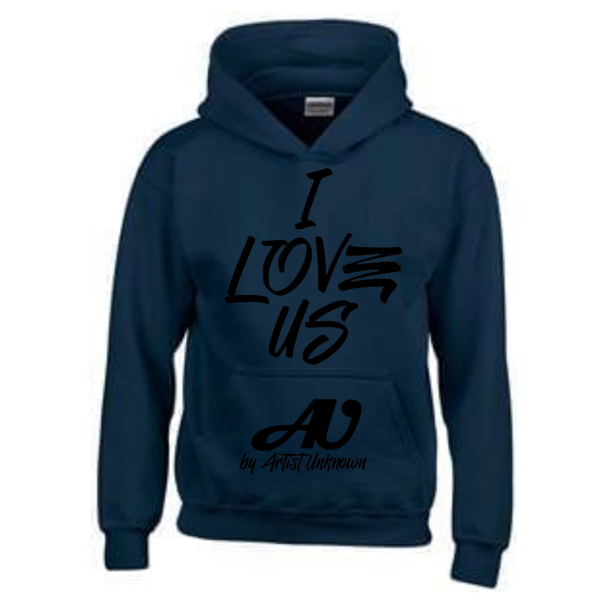 I LOVE US! (navy blue hoodie)
