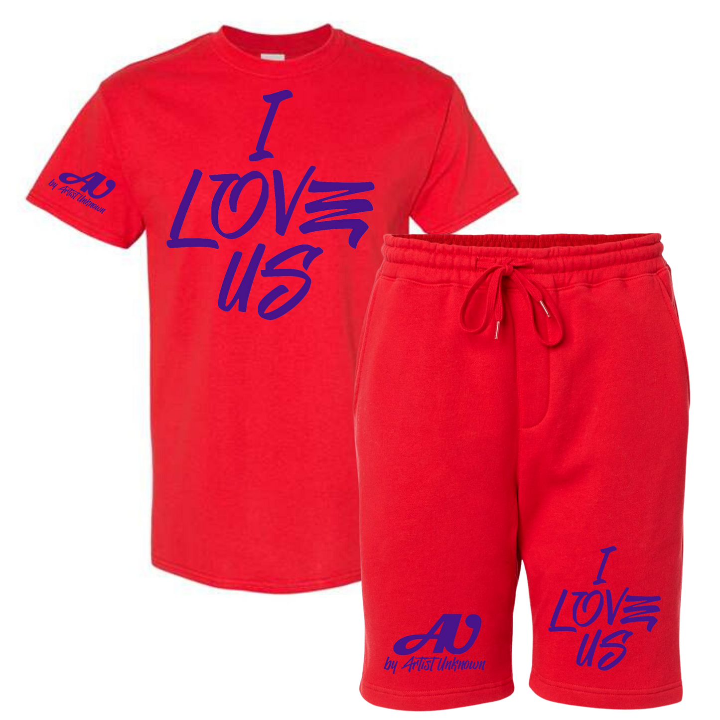 I LOVE US! Tshirt Short set (red)