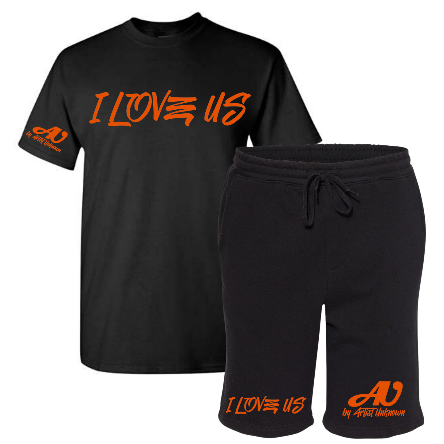 I LOVE US! Tshirt Short set (black)