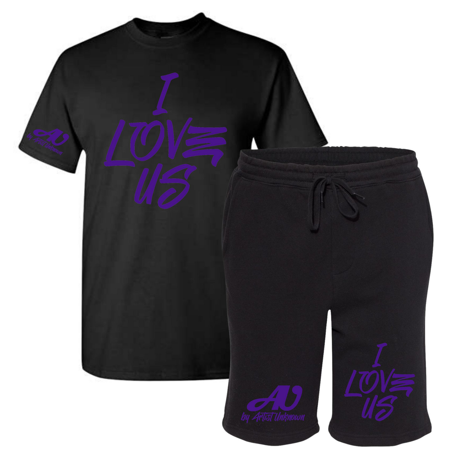 I LOVE US! Tshirt Short set (black)