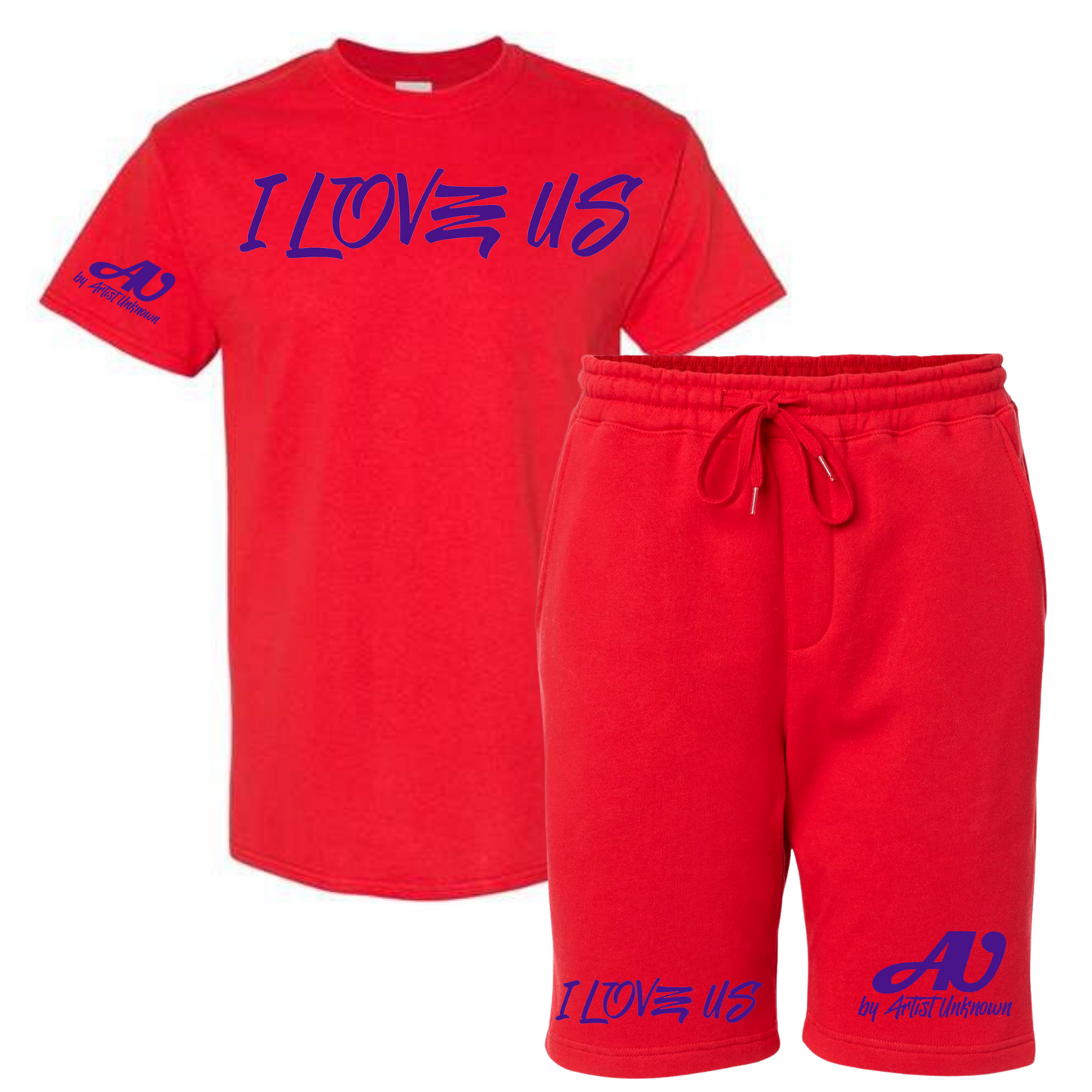 I LOVE US! Tshirt Short set (red)