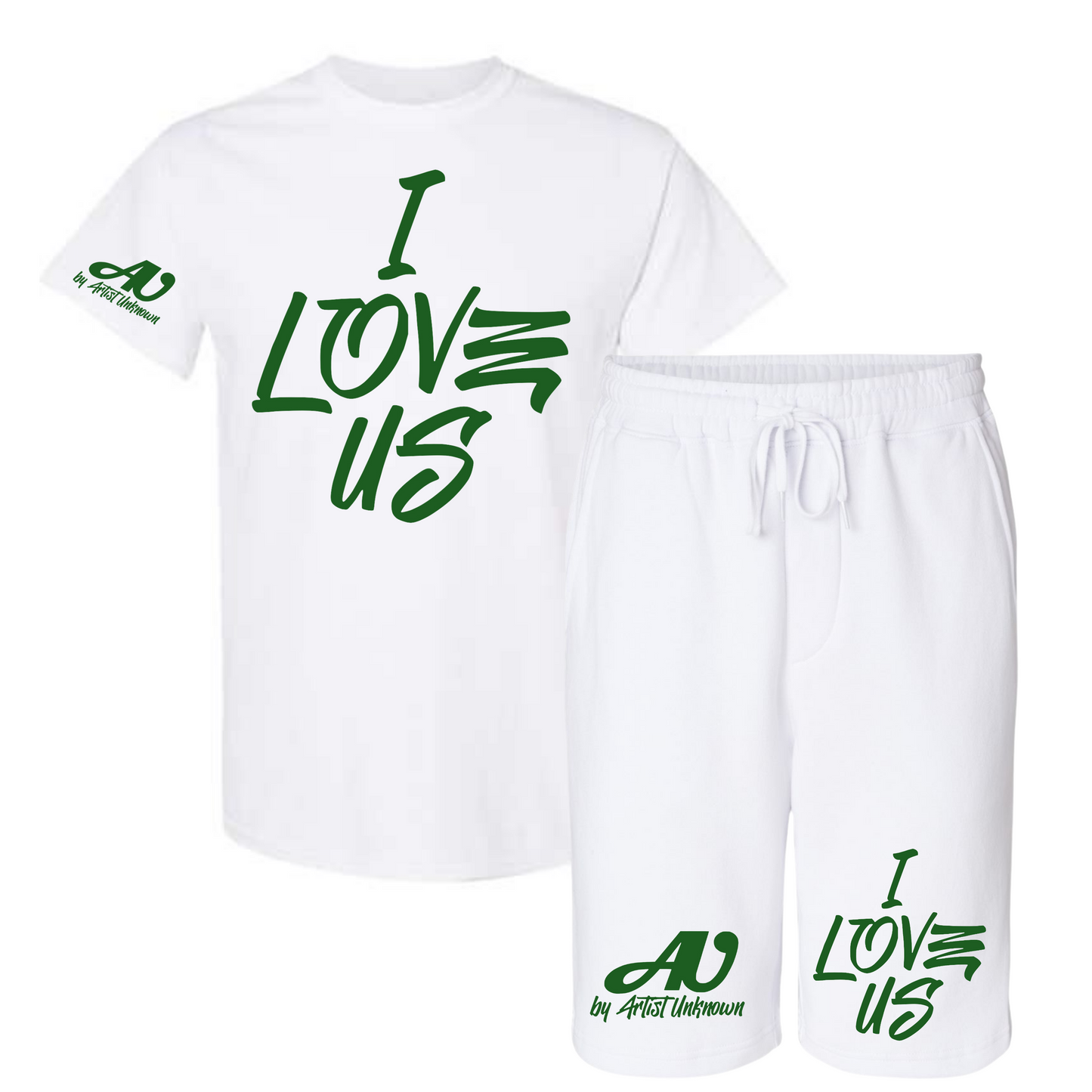 I LOVE US! Tshirt Short set (white)