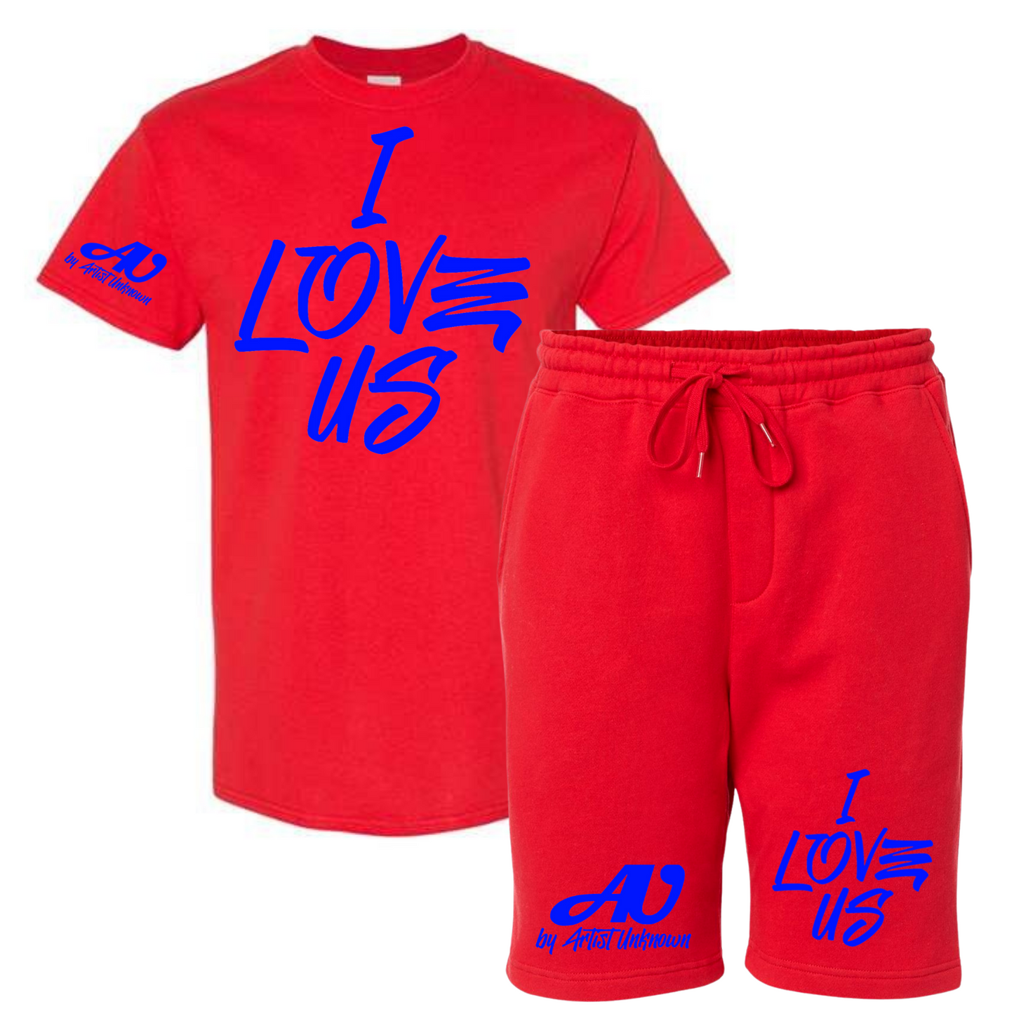 I LOVE US! Tshirt Short set (red)