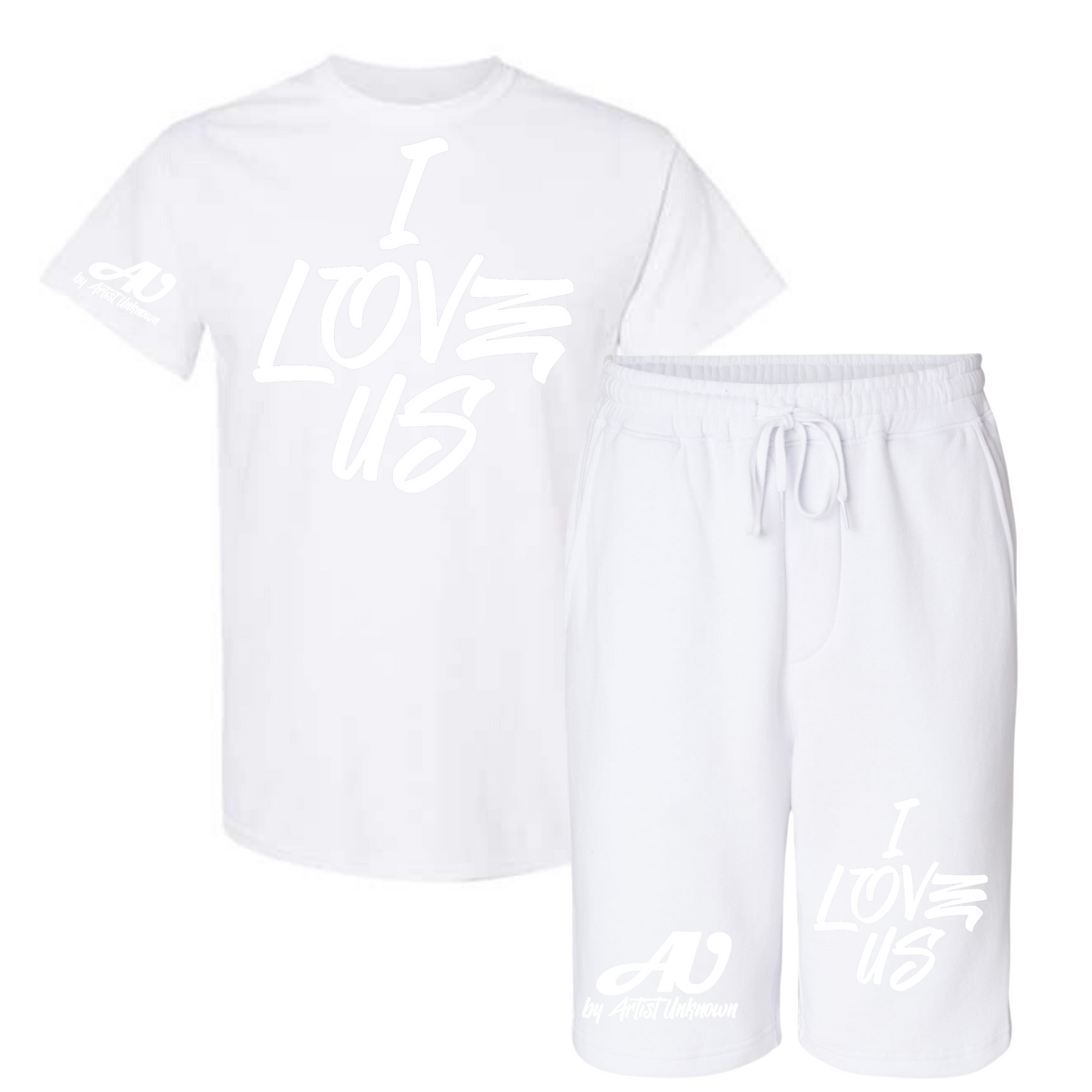 I LOVE US! Tshirt Short set (white)