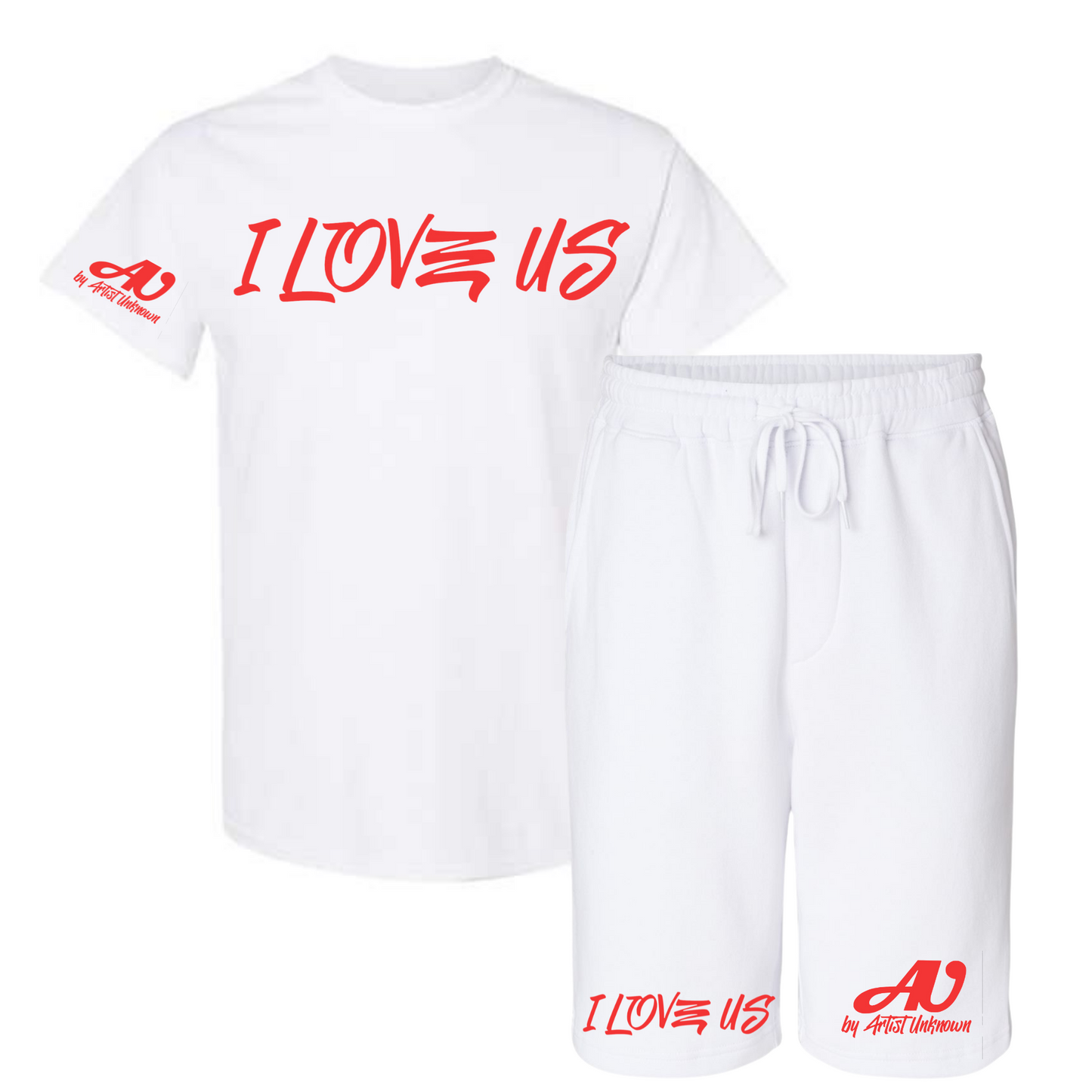 I LOVE US! Tshirt Short set (white)